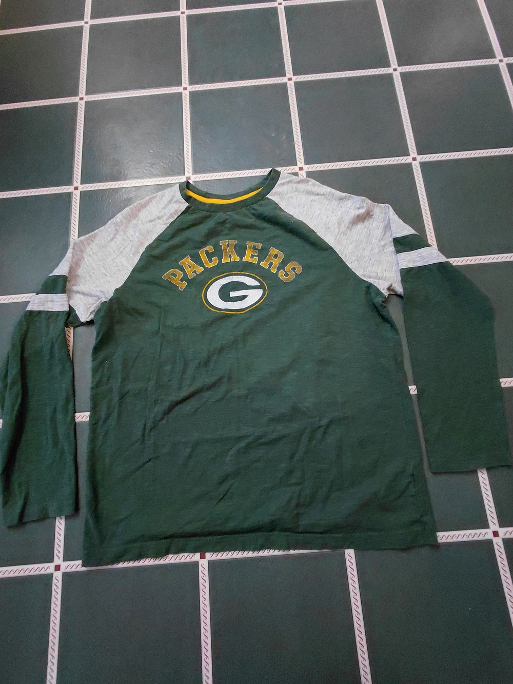 NFL Team Apparel Green Bay Packers Green, Gray & Gold Long Sleeve Tee